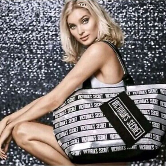 Victorias Secret Tote Sequin Bling Tote Weekender Bag Limited - Picture 1 of 10
